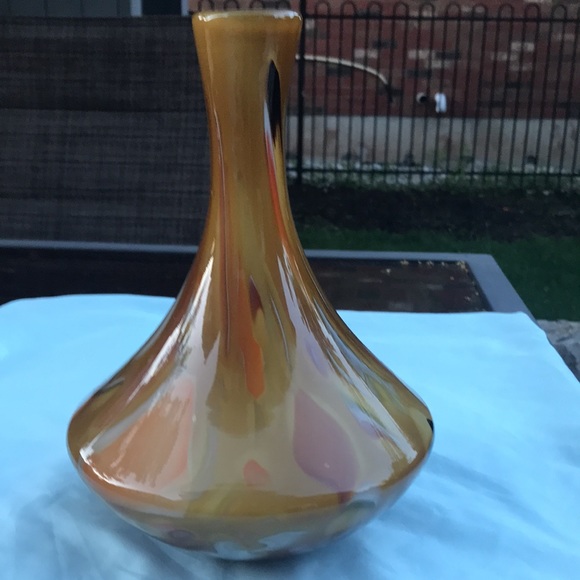 Mcm Vintage High Gloss Glass Vase - Picture 13 of 17